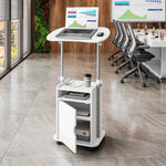 Techni Mobili Sit-to-Stand Laptop Cart with Storage mobile laptop workstation