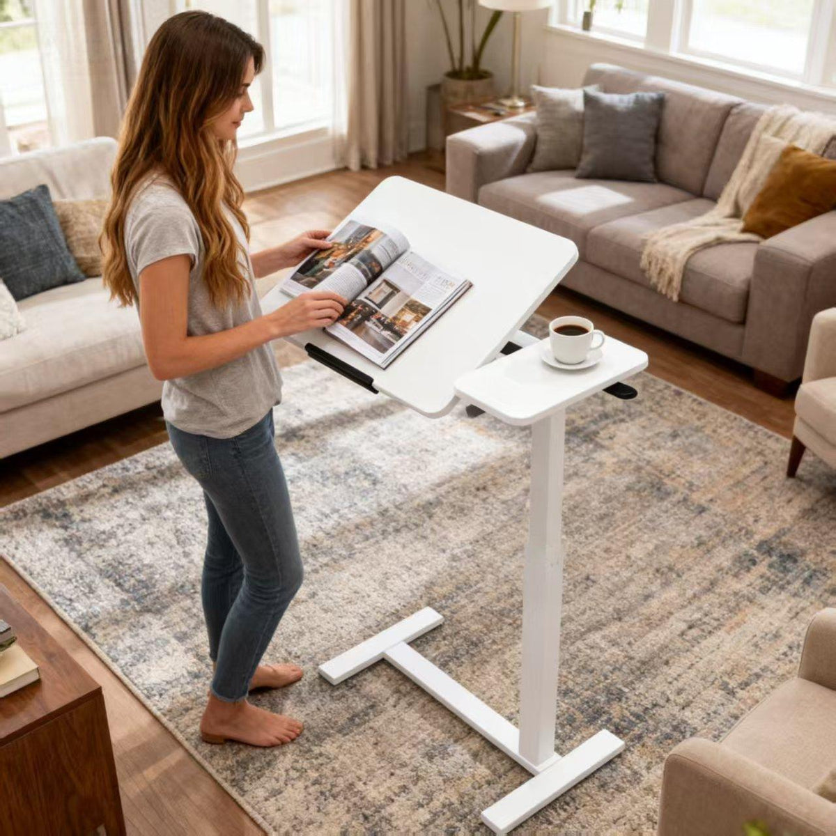 Mobile Adjustable Overbed Laptop Desk mobile laptop workstation