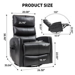 Heat Massage Manual Recliner Chair with Rocker and Swivel in Fabric for Living Room detail image 7