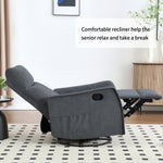 Heat Massage Manual Recliner Chair with Rocker and Swivel in Fabric for Living Room detail image 87