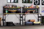 Heavy-Duty Adjustable Workbench with Pegboard & Wheels workshop project bench