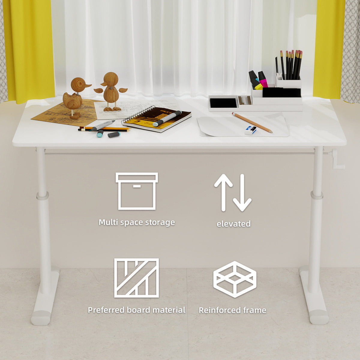 Height Adjustable Study Desk for Home Office workspace desk setup