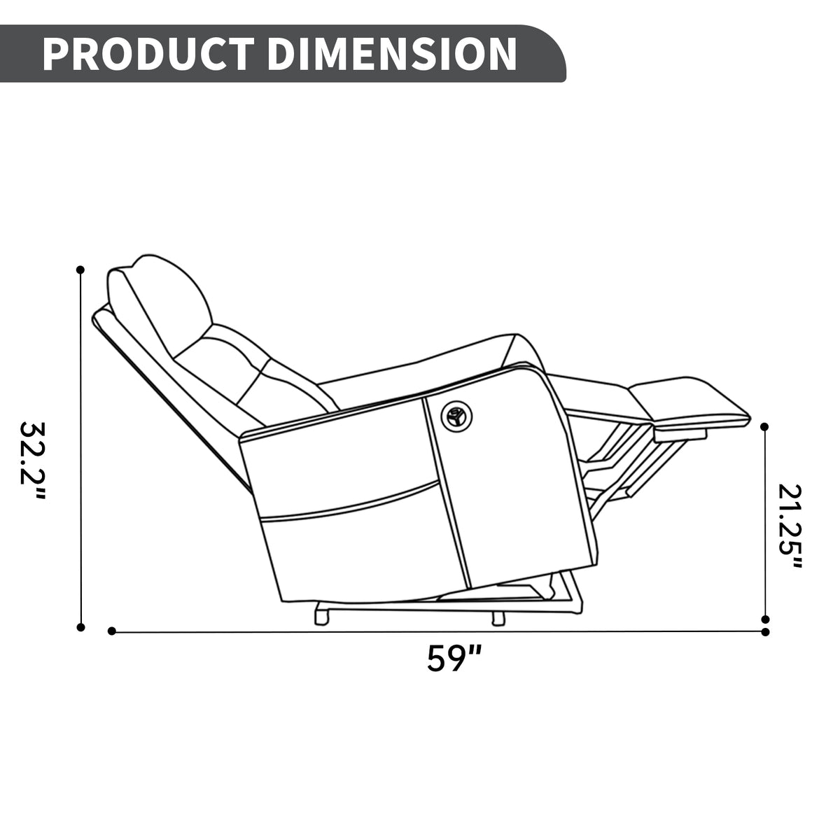Chenille Single-Motor Power Lift Recliner with Massage & Heat detail image 72