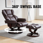 8-Point Massage Recliner with Ottoman, Heated Reclining Chair, Bent Wood Base detail image 21