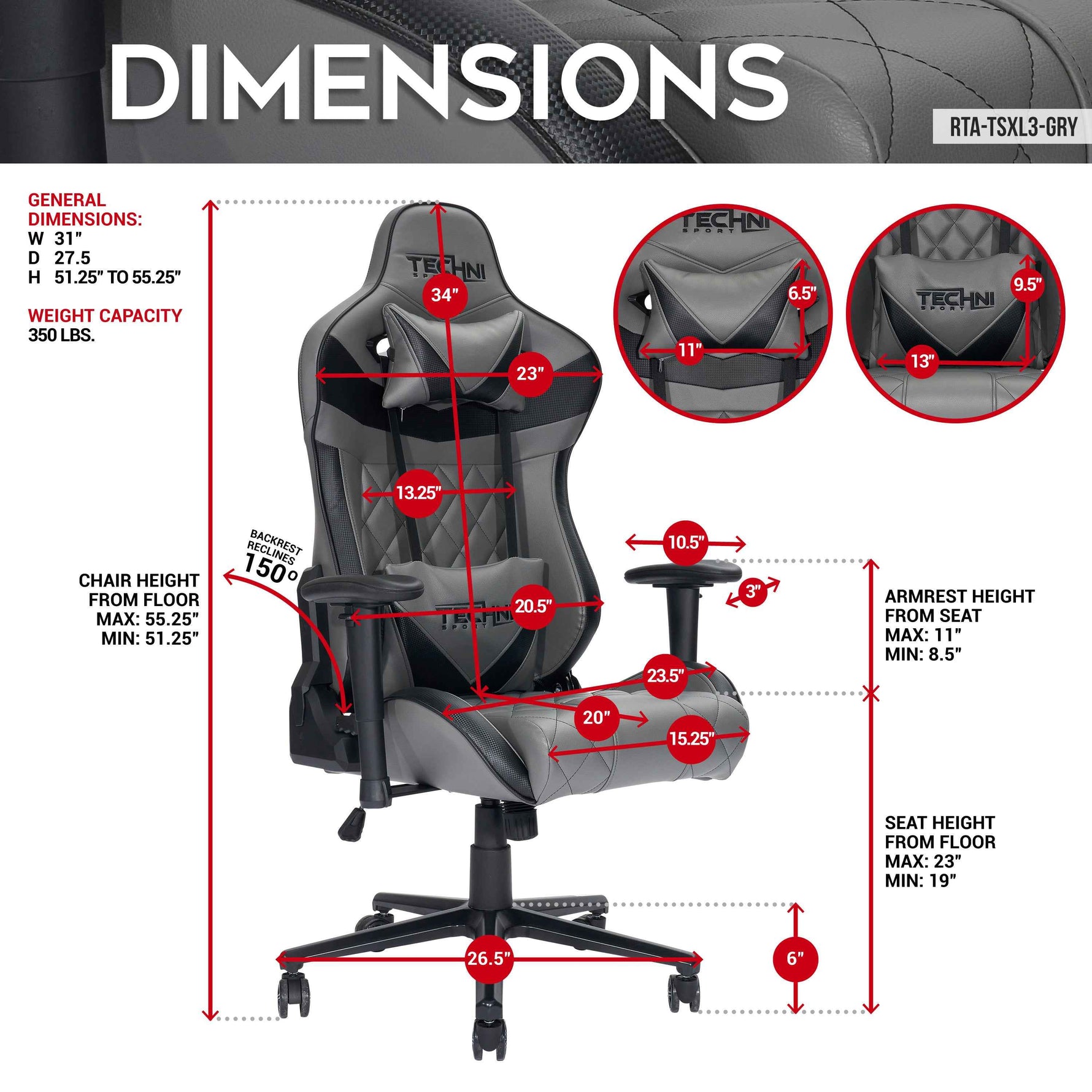 Techni Sport XL Ergonomic Office Chair product image 4