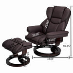 8-Point Massage Recliner with Ottoman, Heated Reclining Chair, Bent Wood Base detail image 29