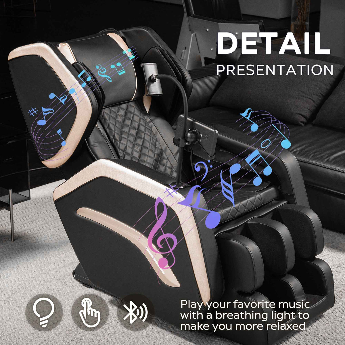 Zero Gravity Massage Recliner with Full-Body Air Pressure detail image 3