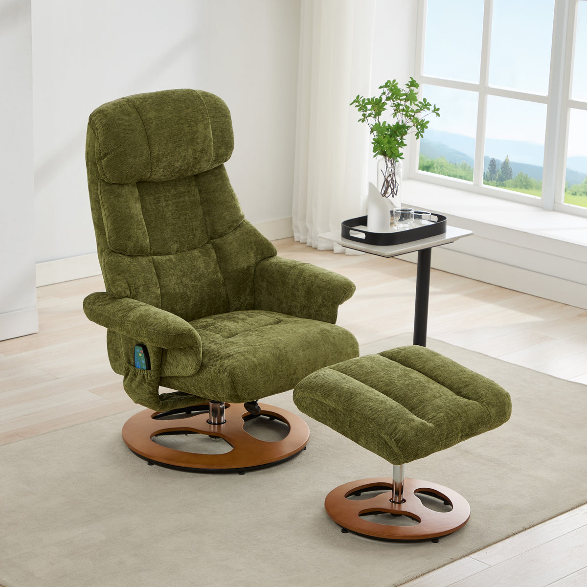Ergonomic Recliner Chair with Ottoman - 360° Swivel Massage Lounge detail image 29
