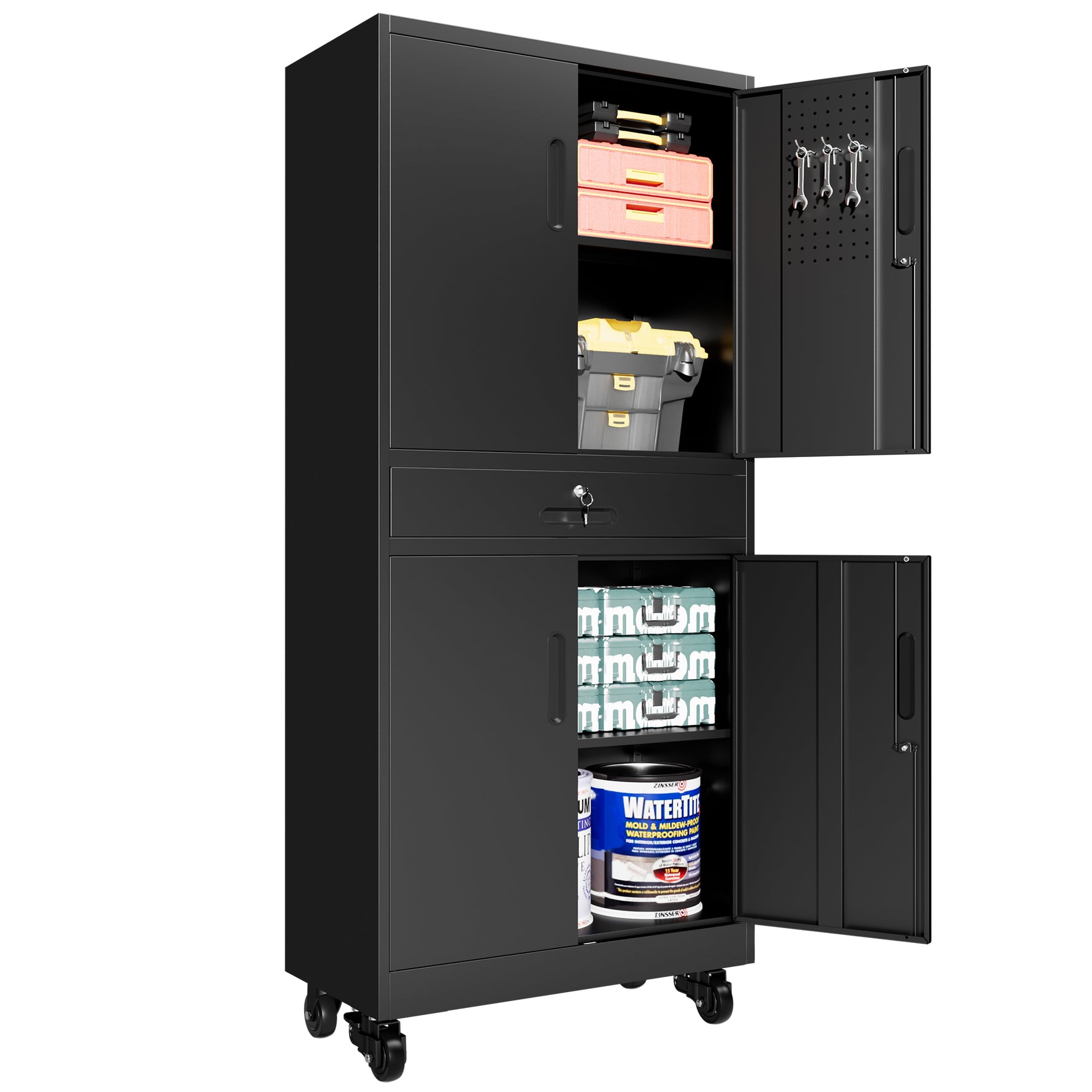 Metal Storage Cabinet with Drawer for workshop, garage, storage, or utility use