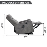 Chenille Single-Motor Power Lift Recliner with Massage & Heat detail image 15