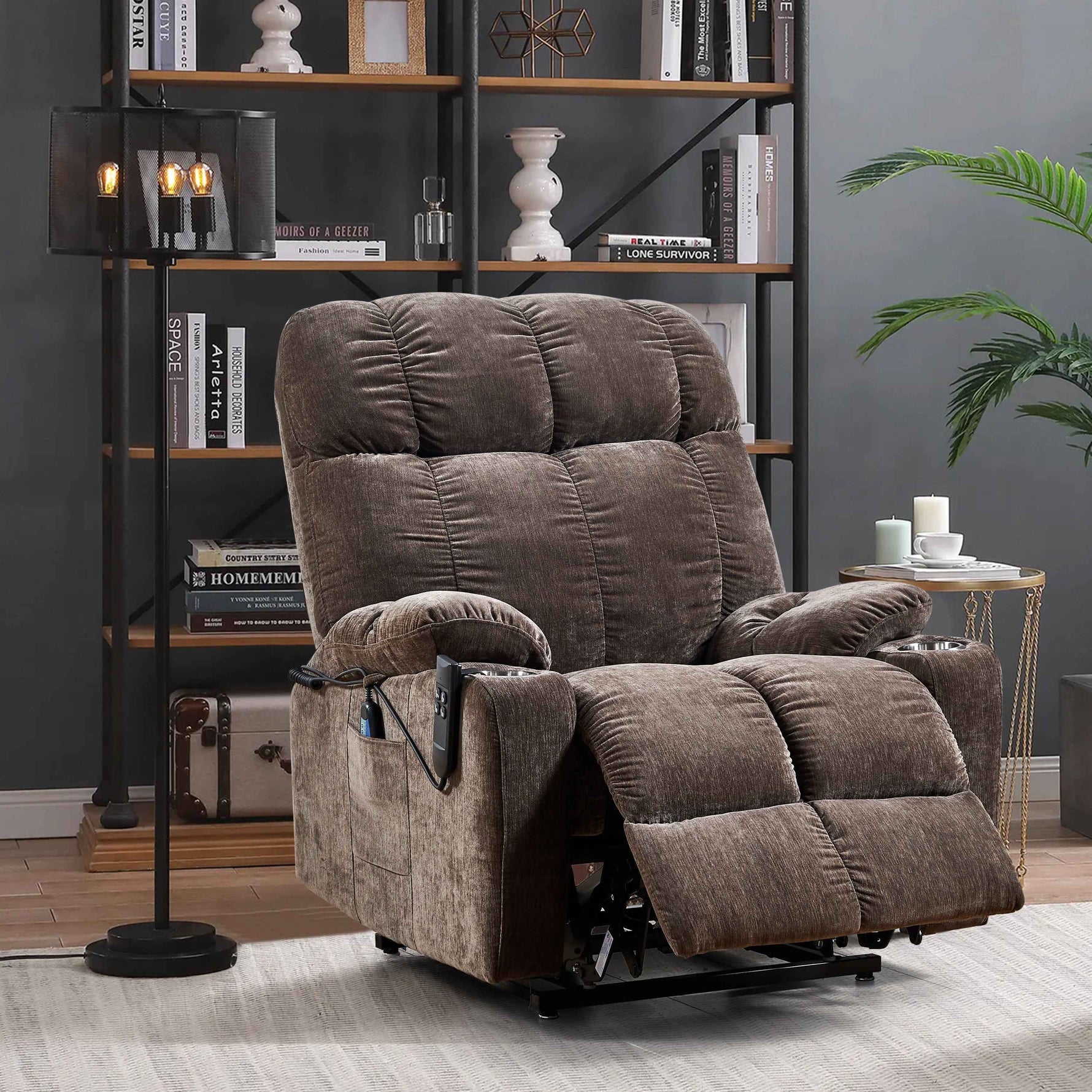 Liyasi Dual OKIN Motor Power Lift Recliner Chair for Elderly Infinite Position Lay Flat