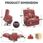 Dual-Motor Heat & Massage Power Lift Recliner, 350 lb Capacity detail image 90
