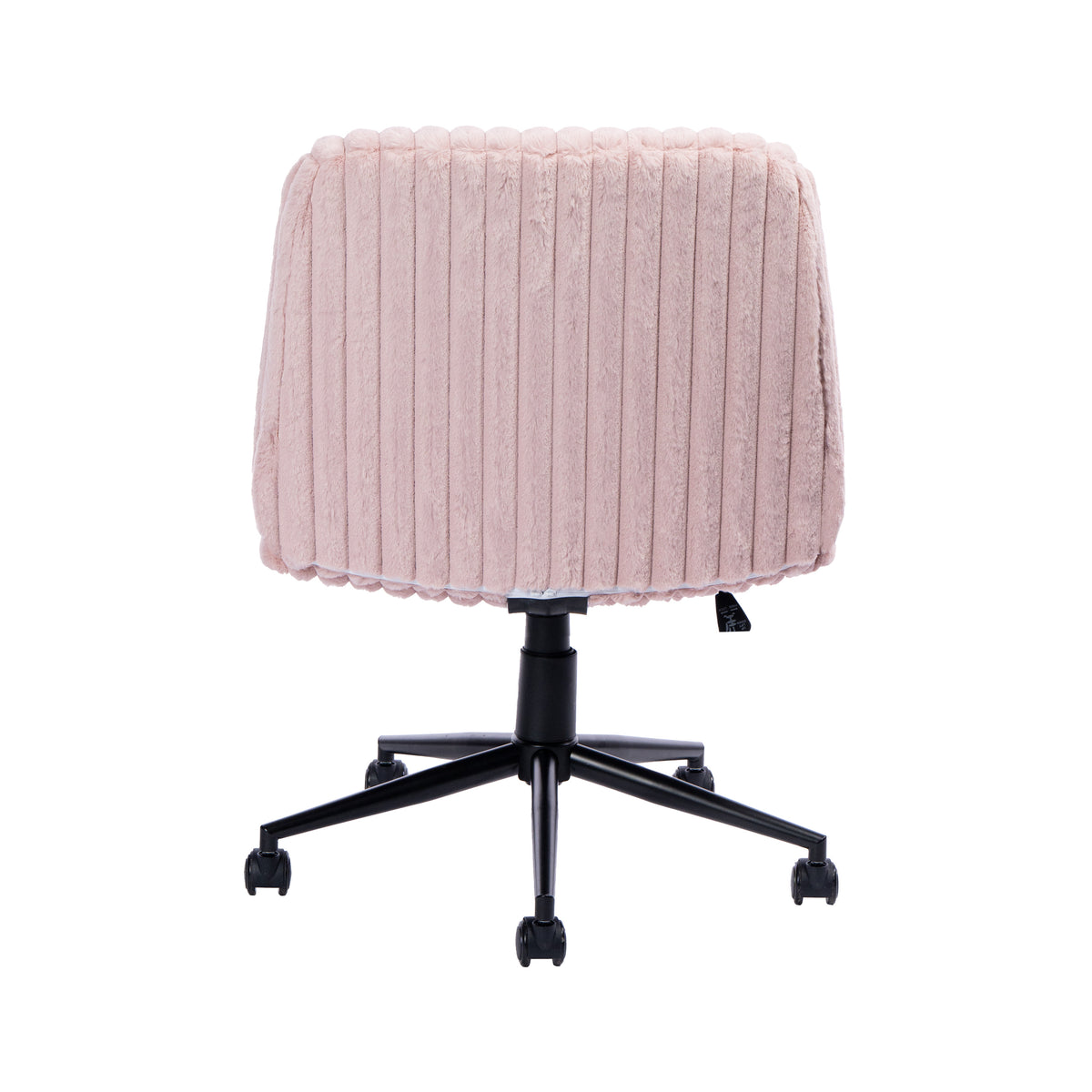 Techni Sport pink criss cross office chair with wide padded seat and rolling base