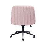 Techni Sport pink criss cross office chair with wide padded seat and rolling base