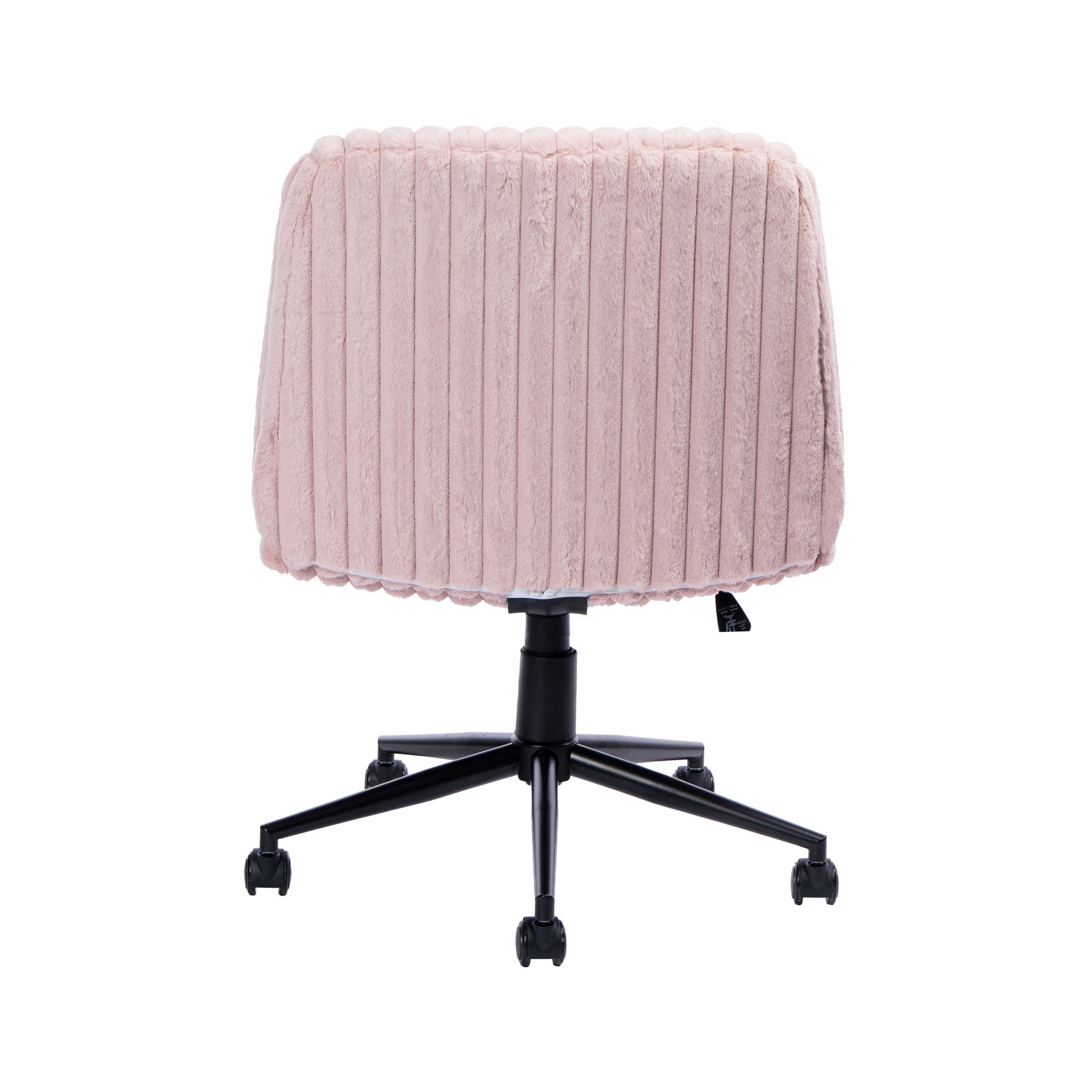 Techni Sport pink criss cross office chair with wide padded seat and rolling base