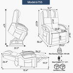 Dual-Motor Leather-Air Power Lift Recliner detail image 22