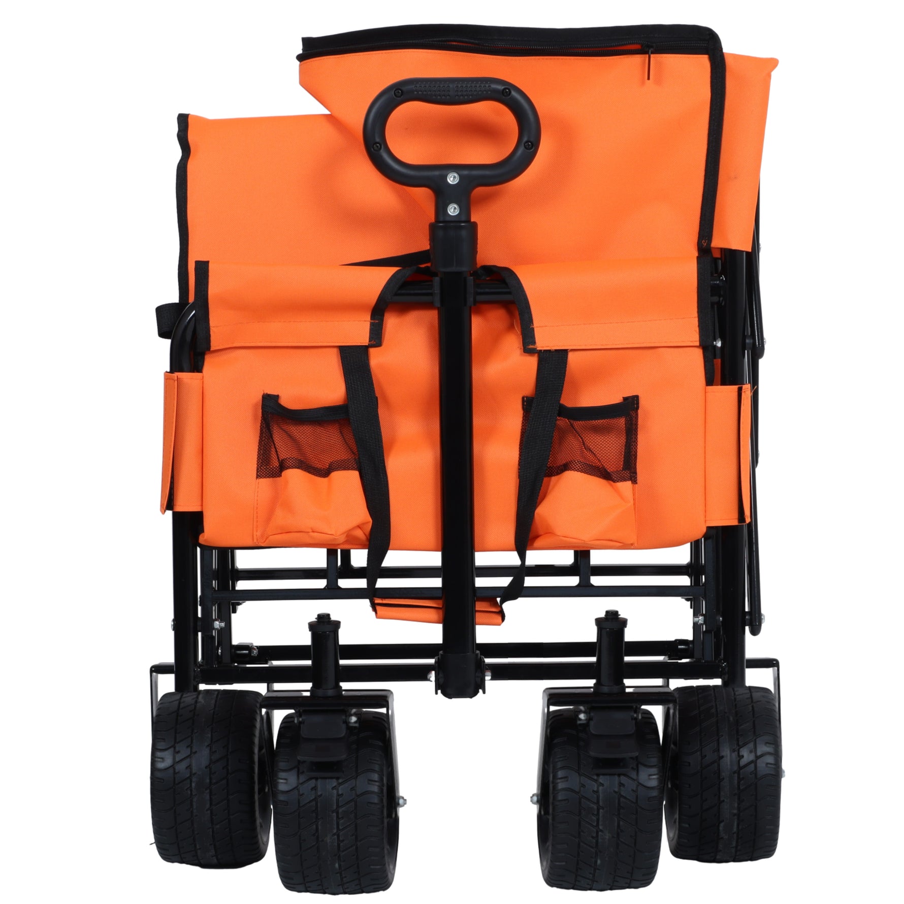 3-in-1 Folding Wagon Cart with Bench Seat & Storage for workshop, garage, storage, or utility use