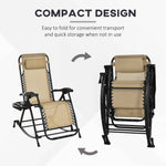 Outsunny Folding Zero Gravity Rocking Chair Set detail image 22