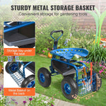 Rolling Garden Workseat with 360° Swivel Seat for workshop, garage, storage, or utility use