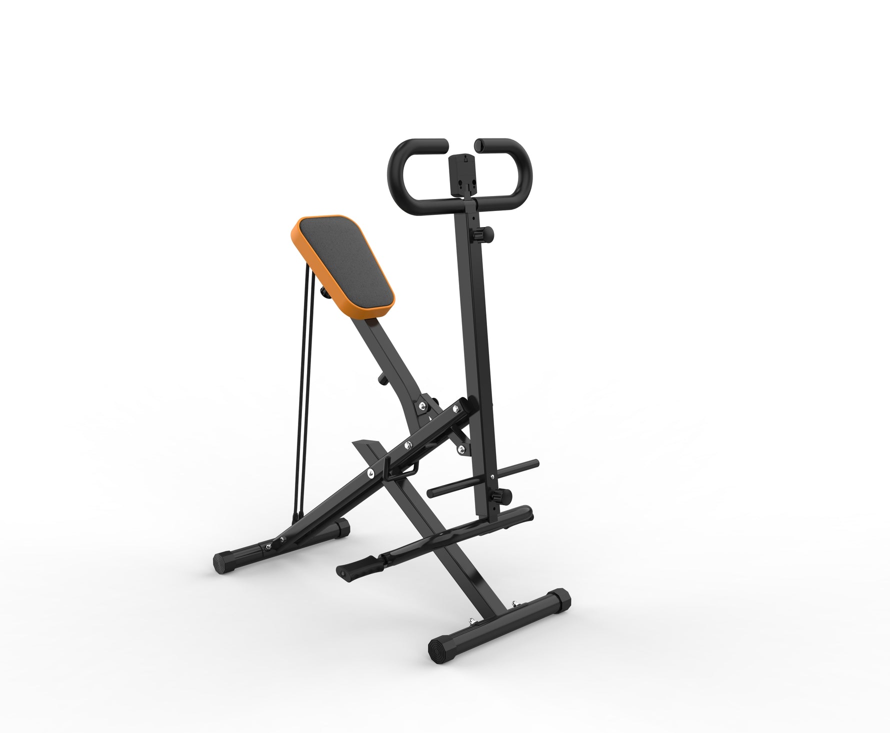Foldable Assisted Squat Trainer with Resistance Bands, Black detail image 8