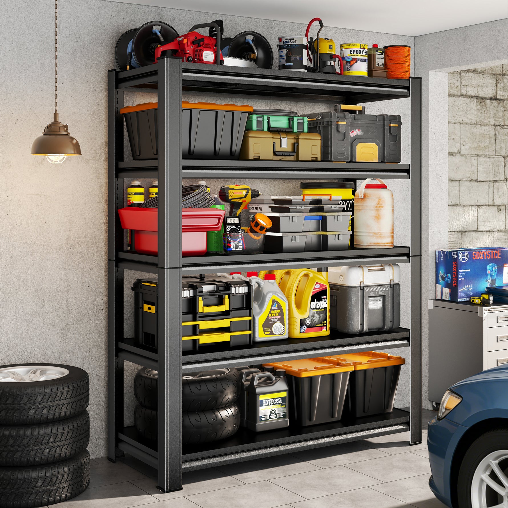 Heavy-Duty Adjustable Metal Storage Shelving Units for workshop, garage, storage, or utility use