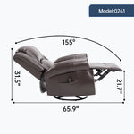 Heat Massage Manual Recliner Chair with Rocker and Swivel for Living Room detail image 29