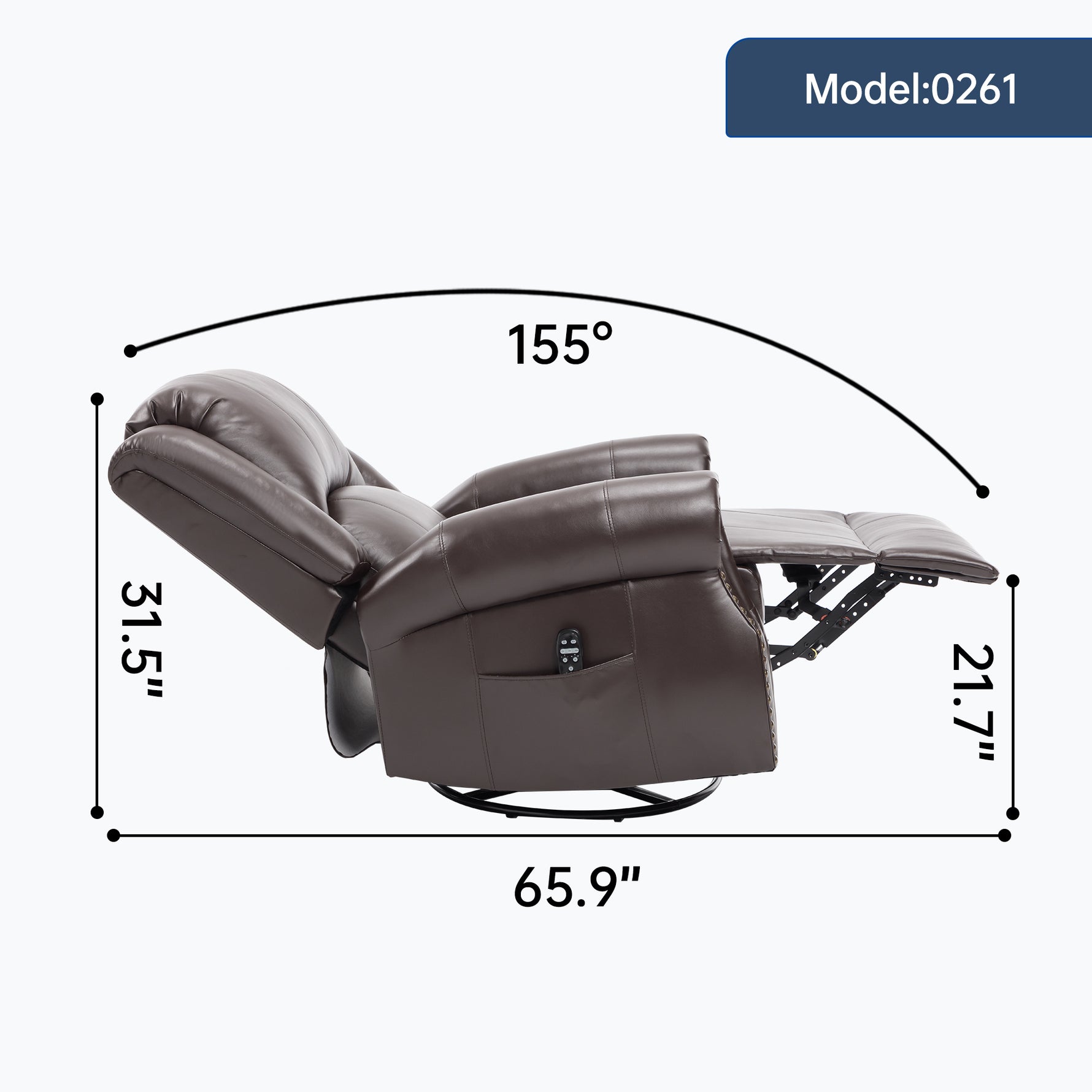 Heat Massage Manual Recliner Chair with Rocker and Swivel for Living Room detail image 29