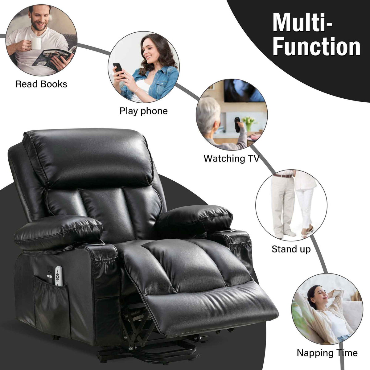 Power Lift Massage Recliner with Heat and Vibration detail image 5