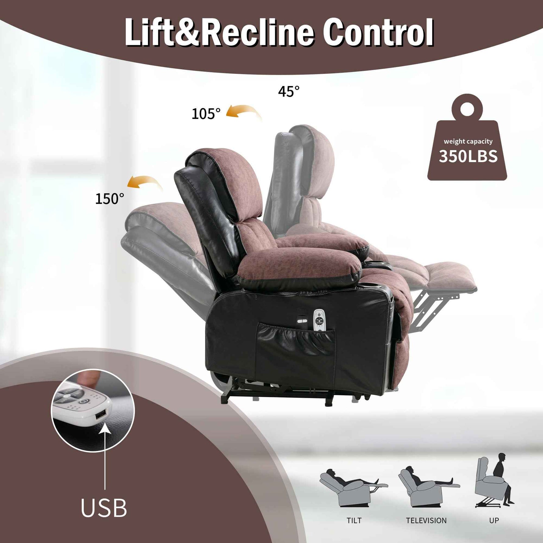 Power Lift Massage Recliner with Heat and Vibration detail image 18