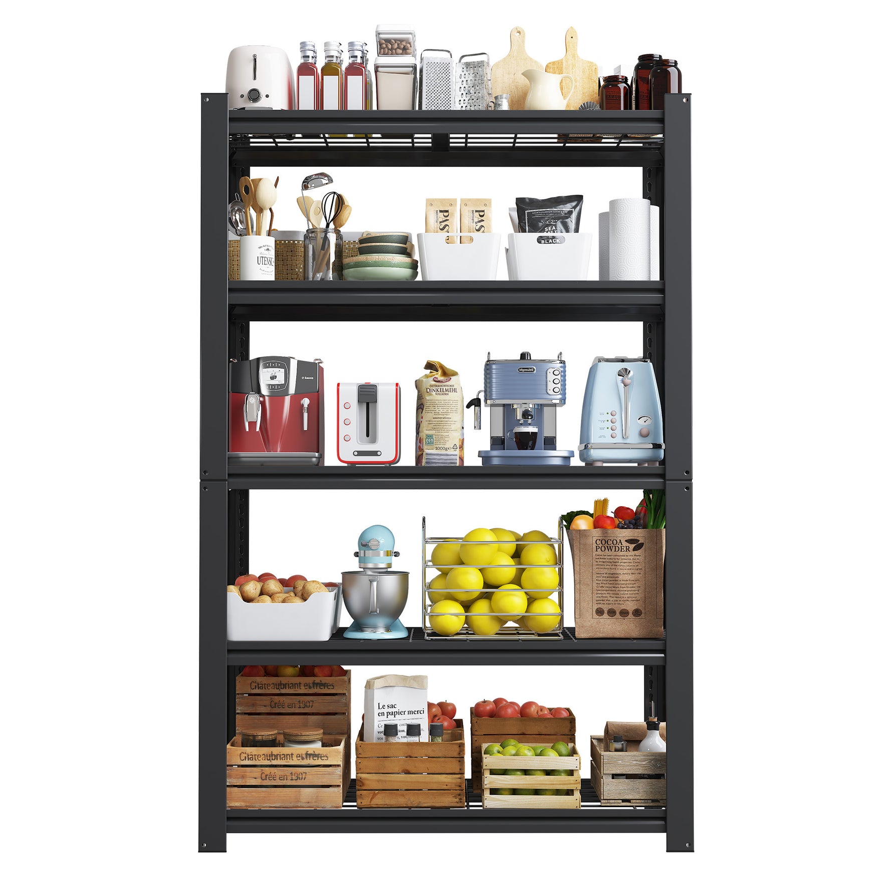Industrial Heavy Duty Adjustable Metal Mesh Storage Shelving Unit for workshop, garage, storage, or utility use