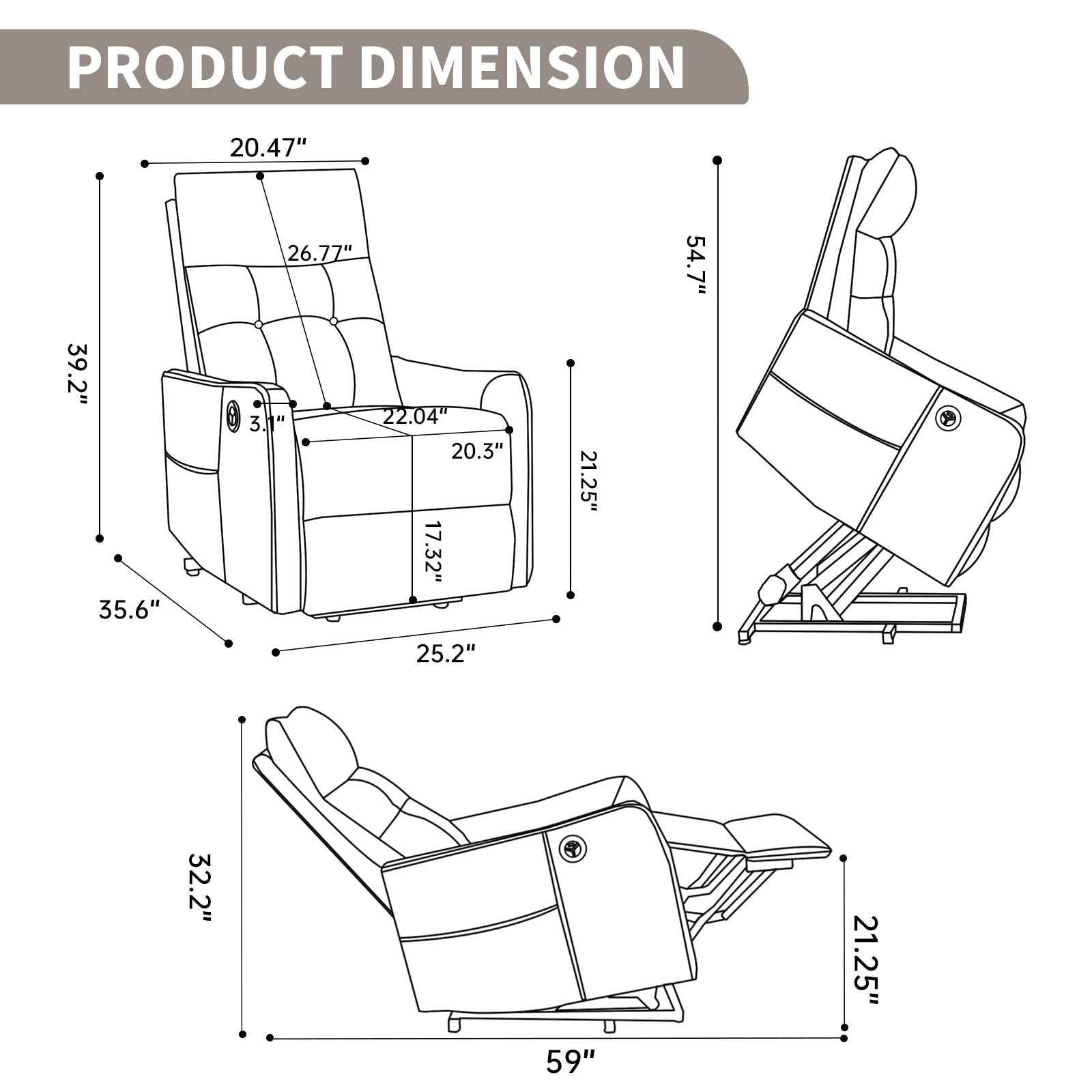 Single Motor Power Lift Recliner Chair with Massage & Heat detail image 39