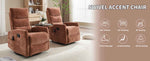 Heat Massage Manual Recliner Chair with Rocker and Swivel in Fabric for Living Room detail image 2
