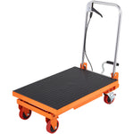 Manual Hydraulic Scissor Lift Table Cart with Non-Slip Pad for workshop, garage, storage, or utility use