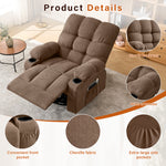 Massage Swivel Rocker Recliner Chair with Vibration, Lumbar Heating, Side Pocket detail image 14