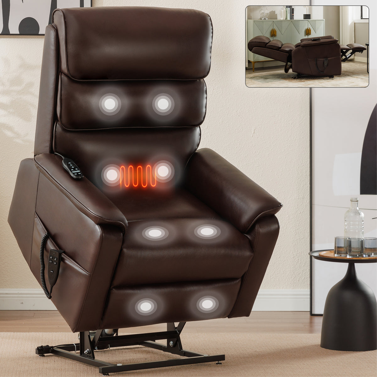 Dual-Motor Power Lift Heat & Massage Recliner detail image 18