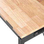 VEVOR Adjustable Height Hardwood Workbench with Power Outlets for workshop, garage, storage, or utility use