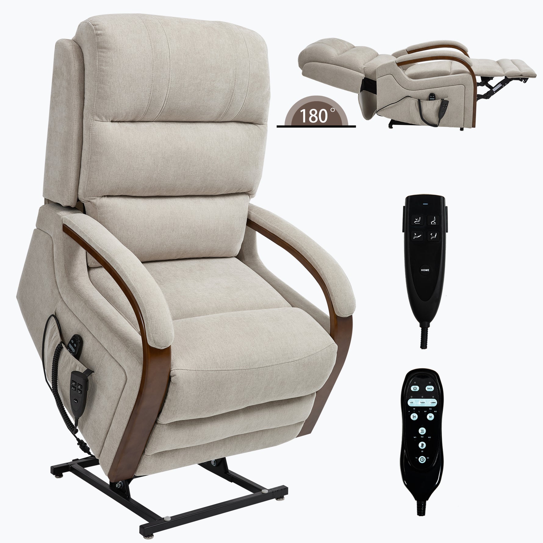 Power Chenille Lift Recliner Chair Dual Motor Infinite Position Up to 350 Pounds detail image 88