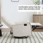 Heat Massage Manual Recliner Chair with Rocker and Swivel in Fabric for Living Room detail image 49