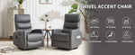 Heat Massage Manual Recliner Chair with Rocker and Swivel in Faux Leather for Living Room detail image 2