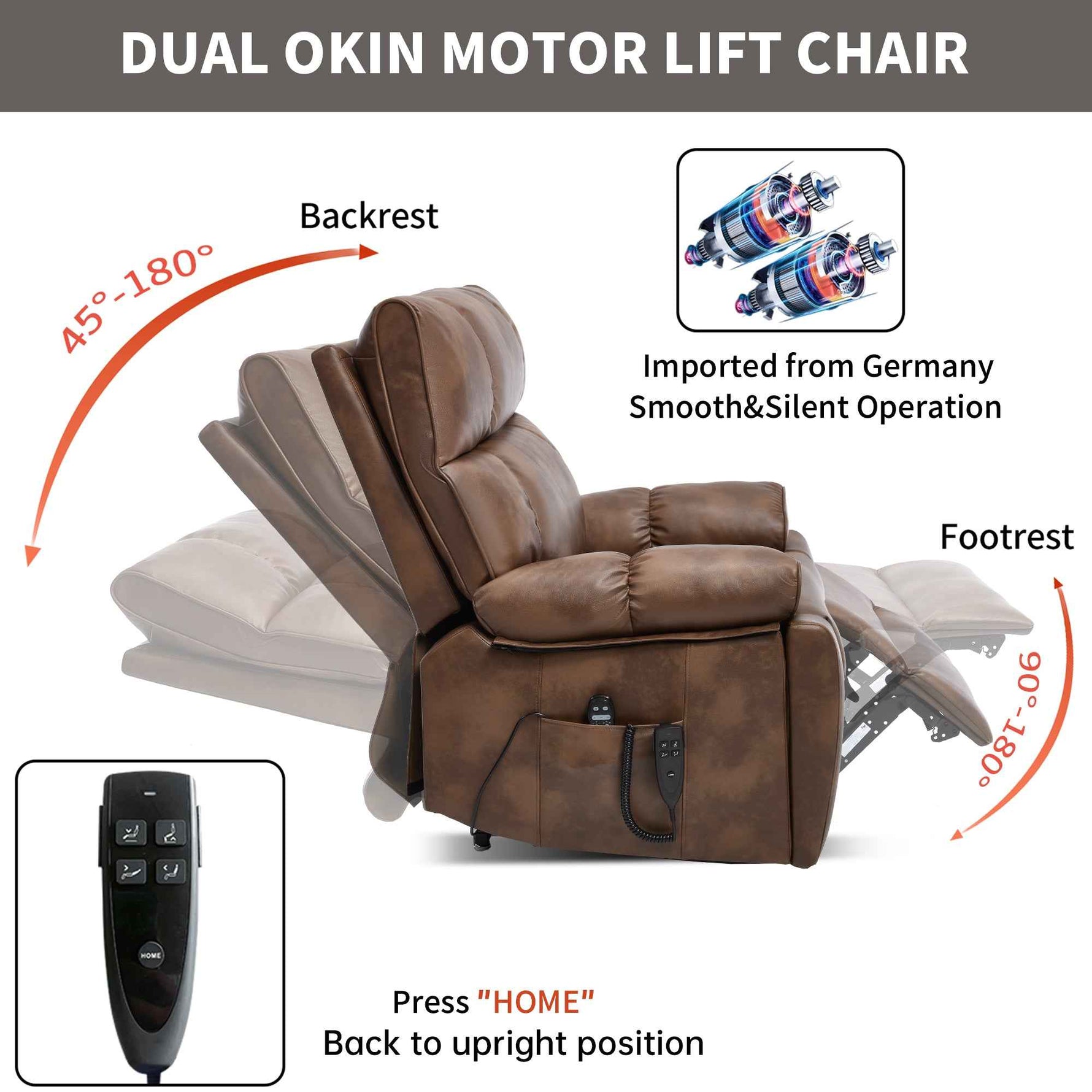 Dual-Motor Power Lift Recliner with Heat & Massage, 350 lb Capacity detail image 89