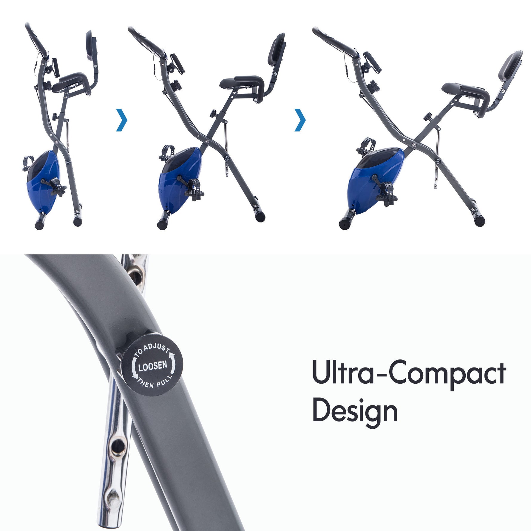 Folding Stationary Bike with 16-Level Magnetic Resistance, 300 lb Capacity detail image 76