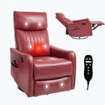 Faux Leather Heat & Massage Manual Rocker Swivel Recliner detail image 33