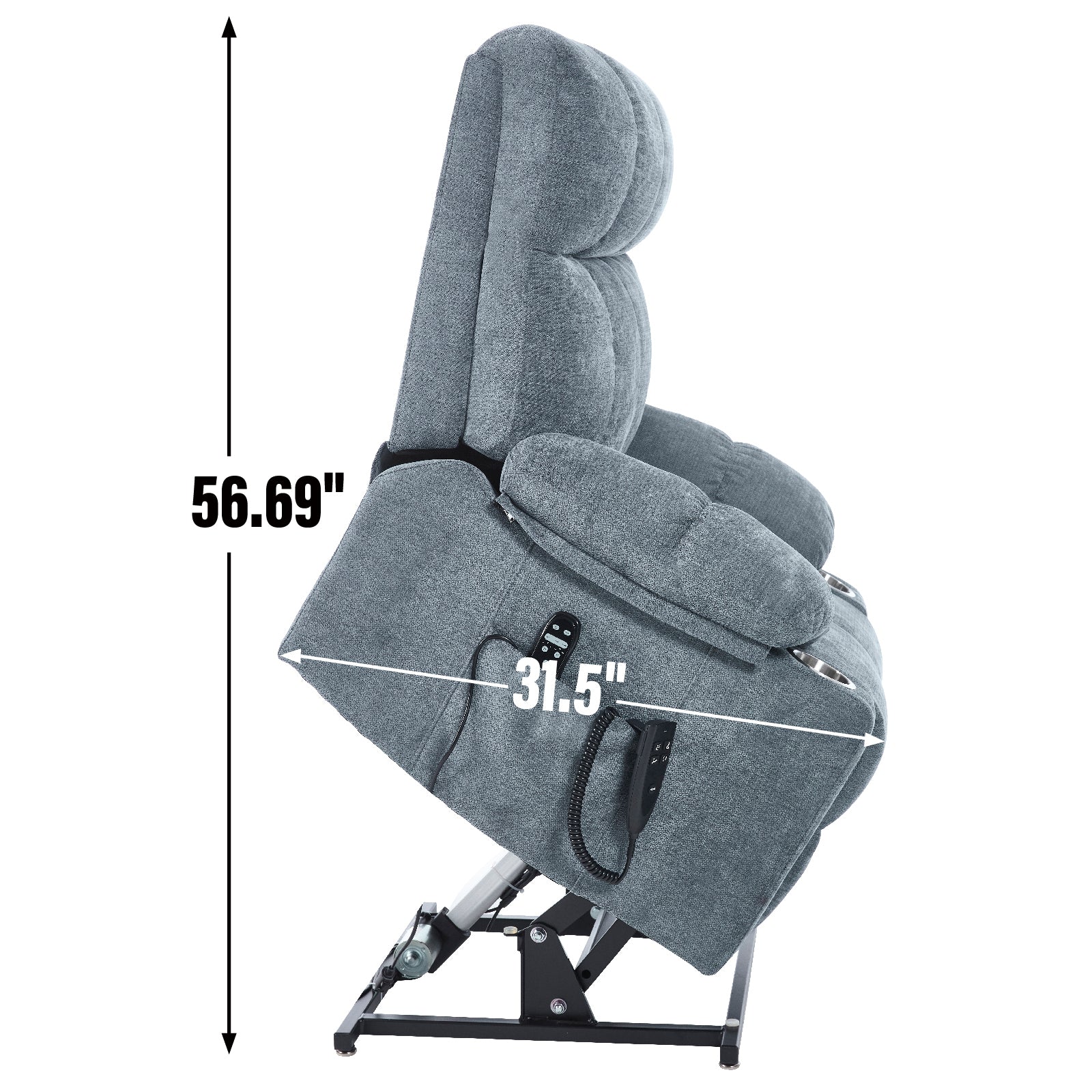 Chenille Dual-Motor Power Lift Recliner, 350 lb Capacity detail image 66