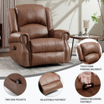 Heat Massage Manual Recliner Chair with Rocker and Swivel for Living Room detail image 5