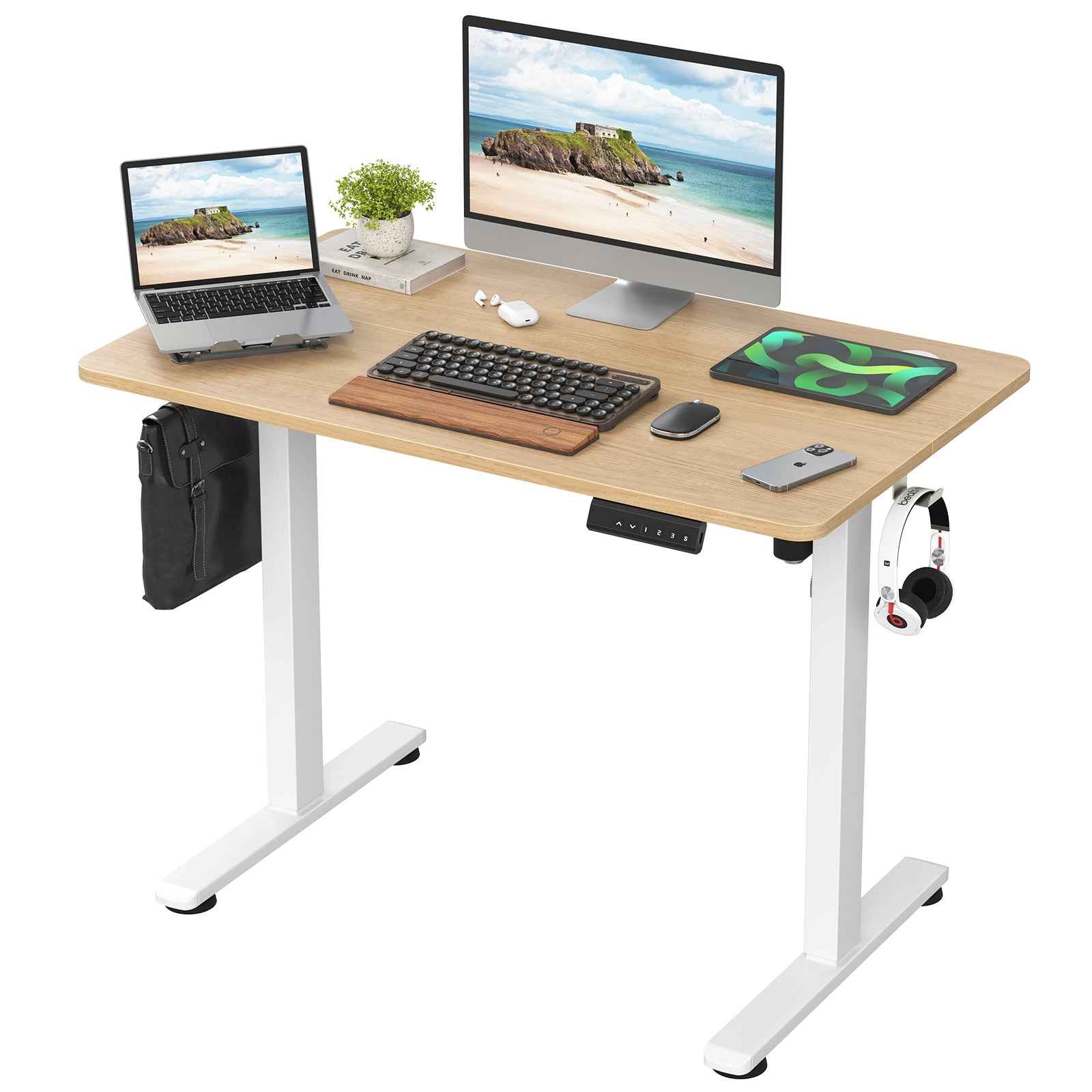 STARY Electric Standing Desk with Splice Board workspace desk setup