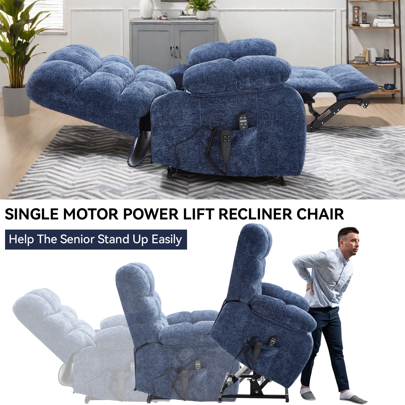 Dual-Motor Lift Recliner with Heat & Massage, 350 lb Capacity detail image 79