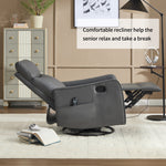 Faux Leather Heat & Massage Manual Rocker Swivel Recliner detail image 11