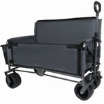 3-in-1 Folding Wagon Cart with Bench Seat & Storage for workshop, garage, storage, or utility use