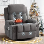Swivel Rocker Recliner Chair with Vibration Massage, Heat, USB Port and Cup Holderrs detail image 35