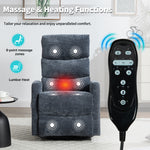 Heat Massage Manual Recliner Chair with Rocker and Swivel in Fabric for Living Room detail image 17